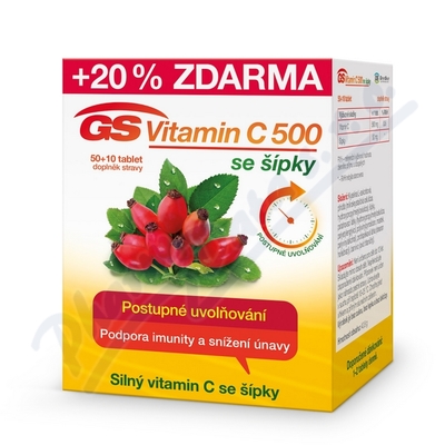 GS Vitamin C500+šípky tbl.50+10 2016