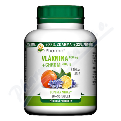 Vláknina 600mg + Chrom 200mcg tbl.90+30