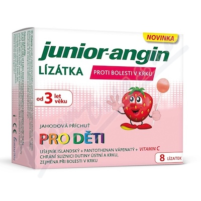 Junior-angin lízátka pro děti 8ks+dárek